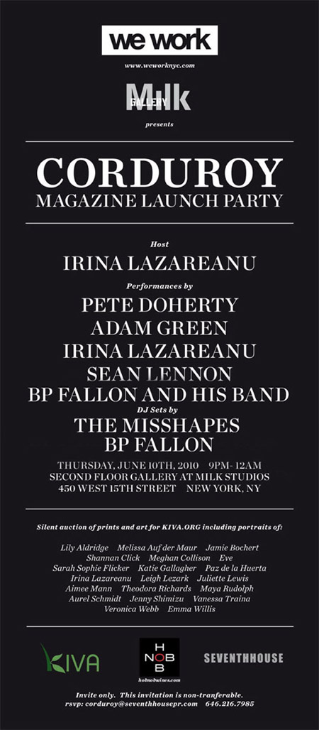 Pete Doherty/Irina Lazareanu/Adam Green/Sean Lennon/BP Fallon & his band: NYC show this Thursday June 10 to benefit KIVA.org